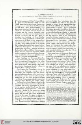Alexander Koch: Ein Gedenkblatt zu seinem 25jährigen Berufs- und Verlagsjubiläum am 27. Dezember 1912