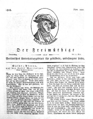Nro. 100, Donnerstag, den 19. May 1808