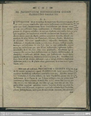 De Pandectarum Iustinianearum Codice Florentino Narratio