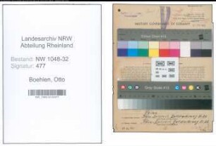 Entnazifizierung Otto Boehlen , geb. 27.10.1891 (Beamter)