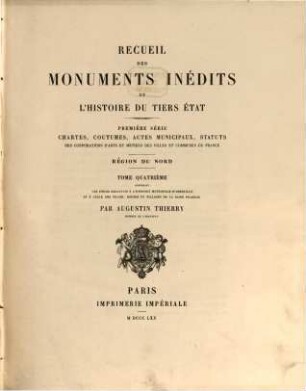 Recueil des monuments inédits de l'histoire du Tiers État, 1,4