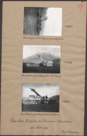 Beim Starten auf den Kopf gestelltes L.V.G.-Flugzeug
