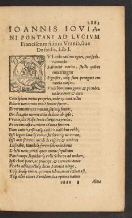 Ioannis Ioviani Pontani Ad Lucium Franciscum filium Urania, sive De stellis, Lib. I.