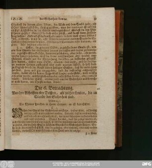 Die 6. Betrachtung. Von den Atheisten oder Deisten, als solchen Leuten, die im Stande der Sicherheit sind.