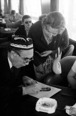24. Tagung 1974 Chemiker; Bodenseefahrt: Nikolai N. Semenov, Frau Pragher