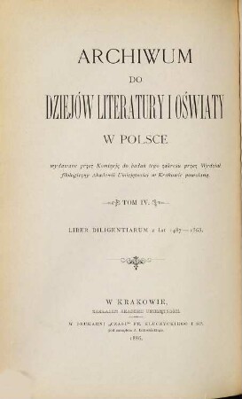 Archiwum do dziejów literatury i oświaty w Polsce. 4. 1886