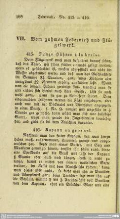 VII. Vom zahmen Federvieh und Flügelwerk