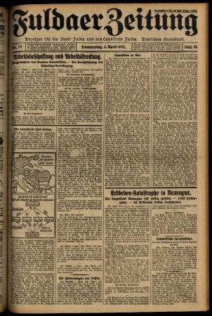 Erste Ausgabe vom Donnerstag, den 02. April 1931.