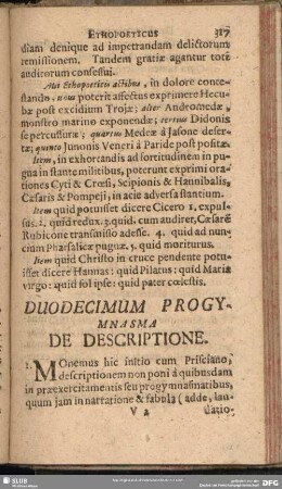 Duodecimum Progymnasma De Descriptione