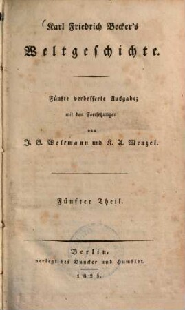 Karl Friedrich Becker's Weltgeschichte, 5
