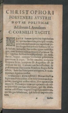 Ad librum I. Annalium