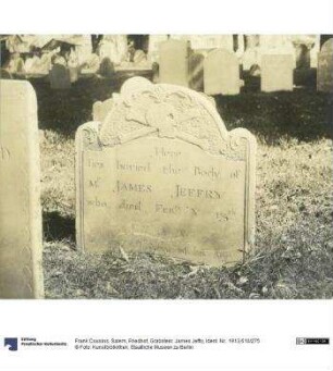 Salem, Friedhof, Grabstein: James Jeffry