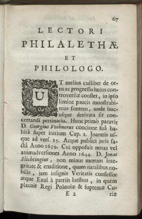 Lectori Philalethae Et Philologo