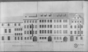 Taschenbergpalais, Aufrisse ehemaliger Hintergebäude