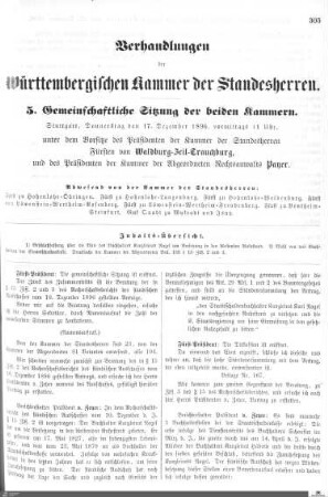 5. Gemeinschaftliche Sitzung, Stuttgart, 17.12.1896