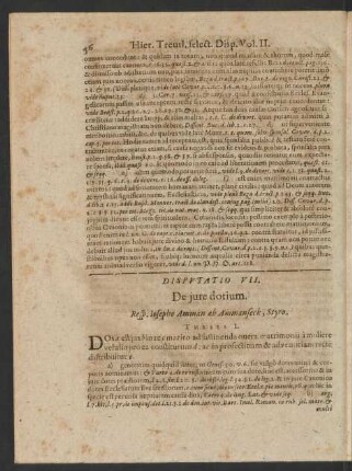 Disputatio VII. De iure dotium