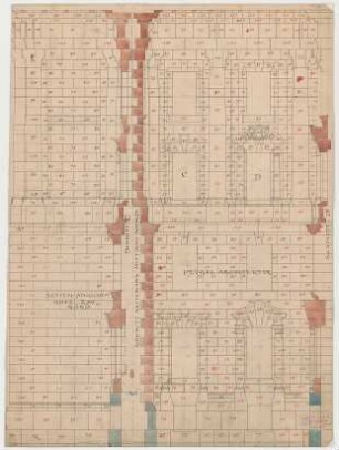 Thiersch, Friedrich von; München; Justizpalast - Mittelbau Nord (Ansicht); Schnitt