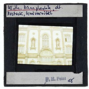 Rostock, Universität, Hauptgebäude : Detail Mittelrisalit Hauptfassade