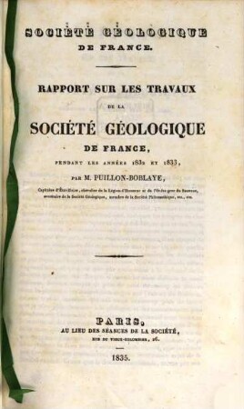 BSGF : earth sciences bulletin. 4. 1833/34