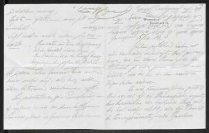 Brief von Fritz von Unruh an Gerhart Hauptmann
