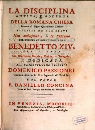 La disciplina della Romana Chiesa