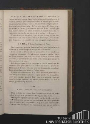 Titre II. De l'eau a l'état de vapeur dans l'atmosphère.