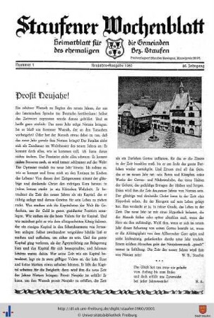 86. Jg: Staufener Wochenblatt (1921 bis 1934 als Staufener Tagblatt)