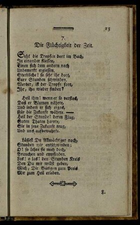 7. Die Flüchtigkeit der Zeit.