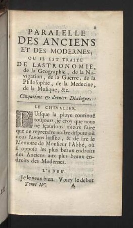 Cinquiéme dernier Dialogue.