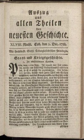 XLVIII. Nachl. Cob. den 2. Dec. 1758.