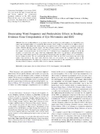Dissociating word frequency and predictability effects in reading: Evidence from coregistration of eye movements and EEG