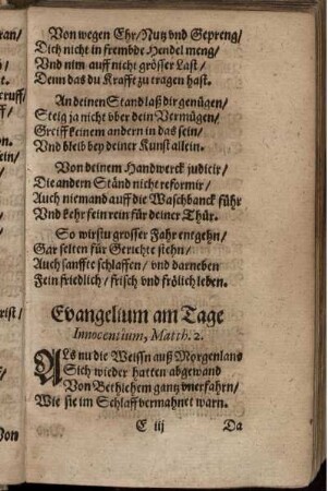 Evangelium am Tage Innocentium, Matth. 2.