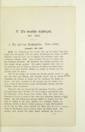 II. Die deutsche Kaiserzeit 919-1250