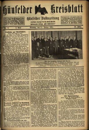 Zweite Ausgabe vom Samstag, den 31. Januar 1931.