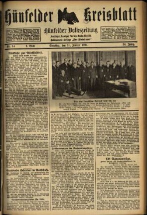 Zweite Ausgabe vom Samstag, den 31. Januar 1931.