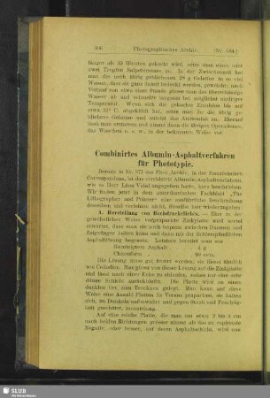 Combinirtes Albumin-Asphaltverfahren für Phototypie