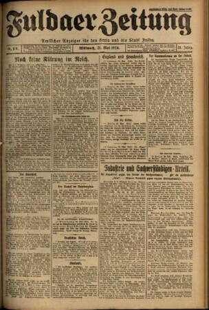 Ausgabe vom Mittwoch, den 21. Mai 1924.