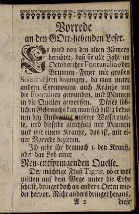 Vorrede an den Gott-liebenden Leser
