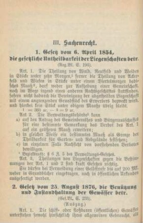 III. Sachenrecht