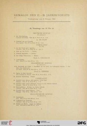 Gemälde des 17. - 19. Jahrhunderts (Nr. 1-338)