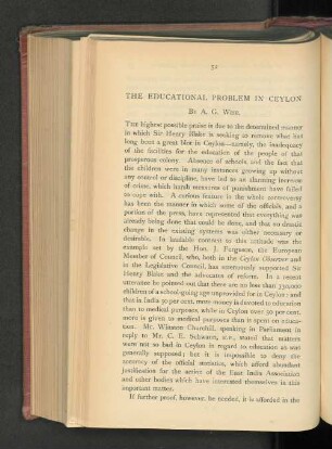The Educational Problem in Ceylon.