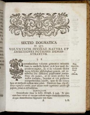 Sectio Dogmatica In Qua Voluntatis Divinae Natura Et Affectiones Potiores Demonstrantur