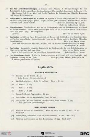Kupferstiche (Nr. 706-810)