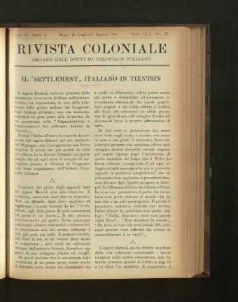 Rivista Coloniale. Fasc. IX.-X. Vol. II.