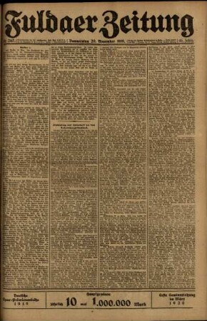 Ausgabe vom Donnerstag, den 20. November 1919.