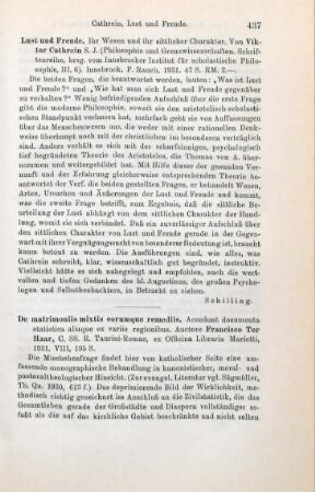 437 [Rezension] Cathrein, Victor, Lust und Freude