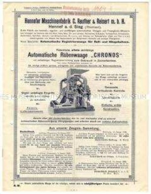 Kundengutachten über automatische Rübenwaagen "Chronos"