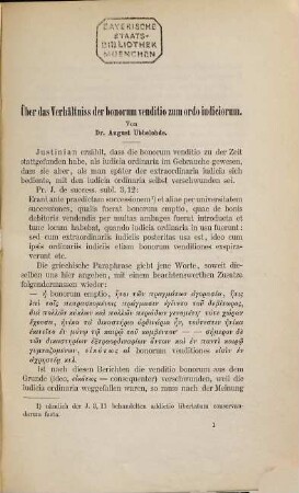 Über das Verhältniss der bonorum venditio zum ordo iudiciorum