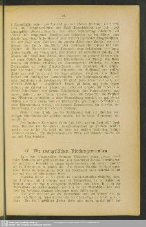 43. Die evangelischen Kirchengemeinden
