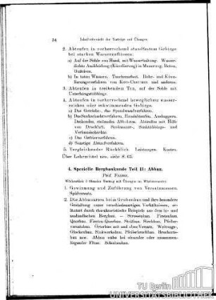 4. Spezielle Bergbaukunde Teil II: Abbau